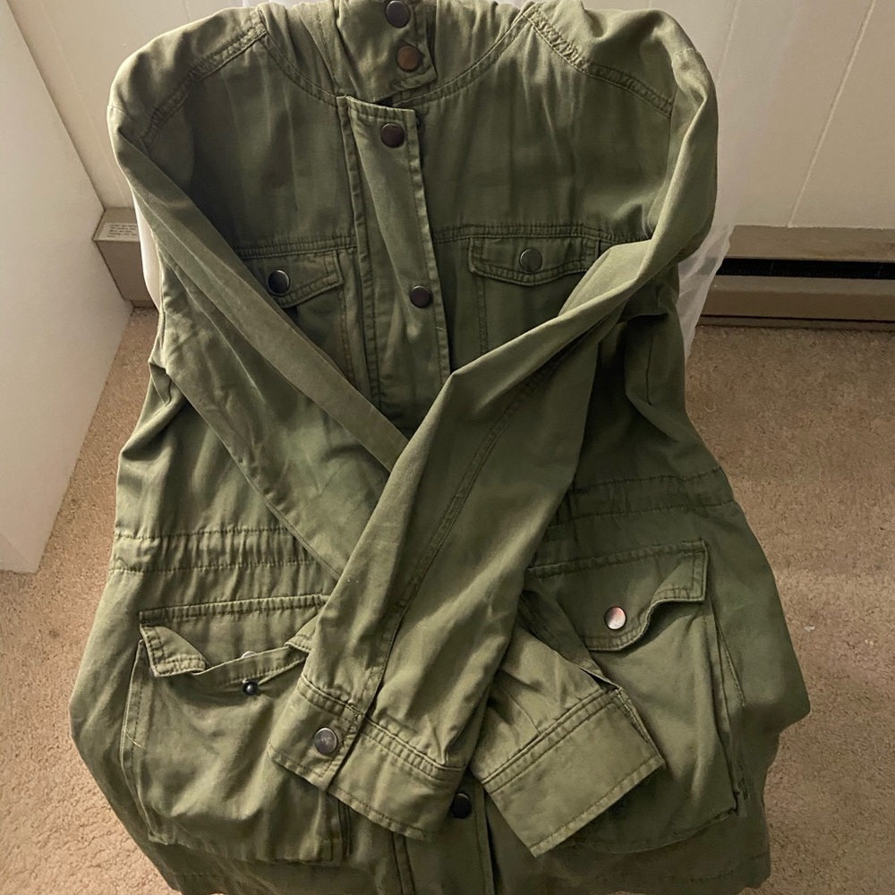 Olive green hoodie jacket